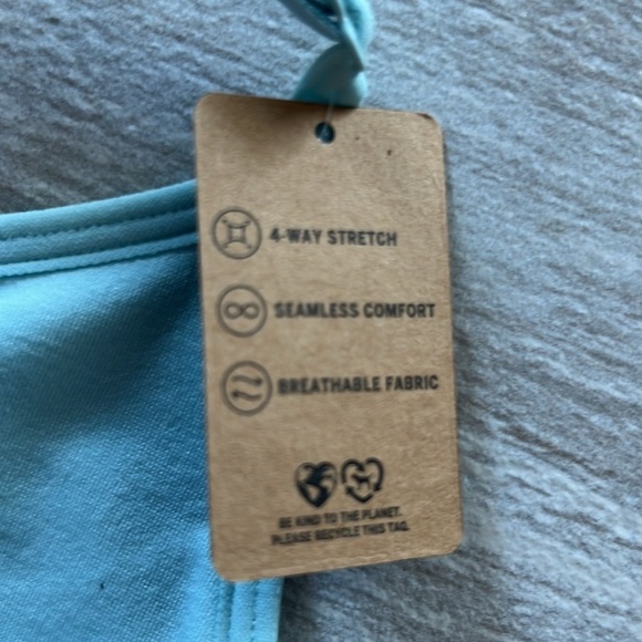 VS Pink Seamless Longline Sports Bra Opal Blue small racerback crop top stretchy - Picture 6 of 11